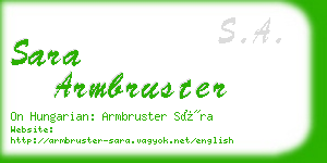 sara armbruster business card